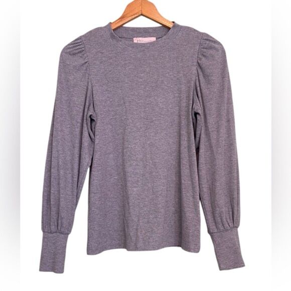 Philosophy Puff shoulder Crewneck Ribbed Long Sleeve Extra Small XS - Picture 1 of 9